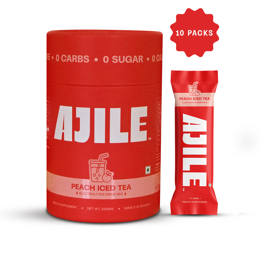 AJILE Zero Sugar Electrolytes Drink Mix - Peach Iced Tea
